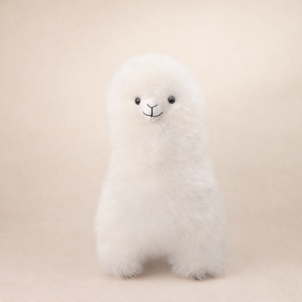  Large natural white baby alpaca llama handmade in Peru – Andes Signature