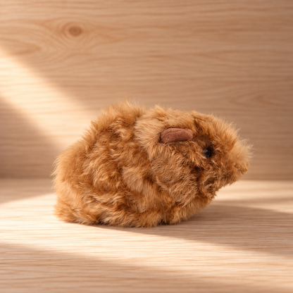 Caramel brown baby alpaca guinea pig handmade in Peru