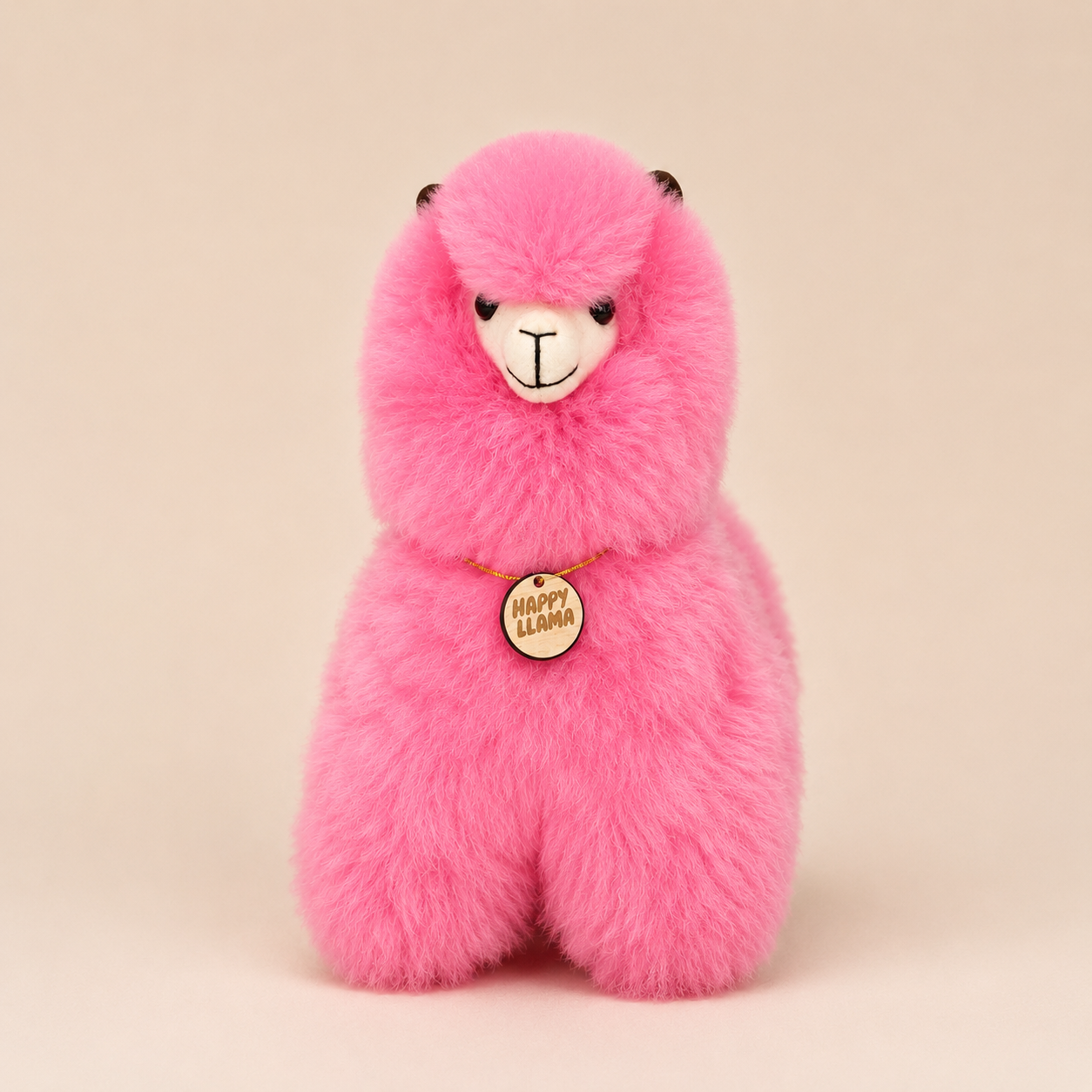 Blossom Pink large baby alpaca llama handmade in Peru