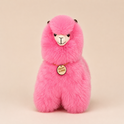 Blossom Pink large baby alpaca llama handmade in Peru