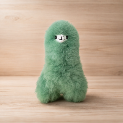 Emerald green handmade alpaca llama ornament , medium size - happyllama