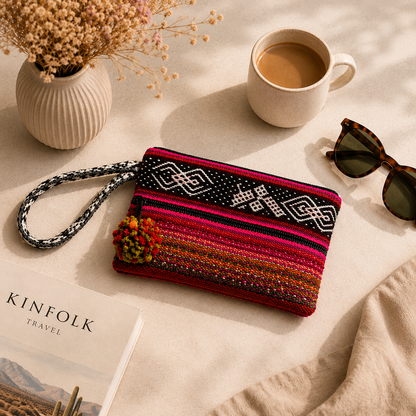 Handwoven Peruvian Pouch | Handmade Cosmetic & Travel Bag | Happy Llama Ireland