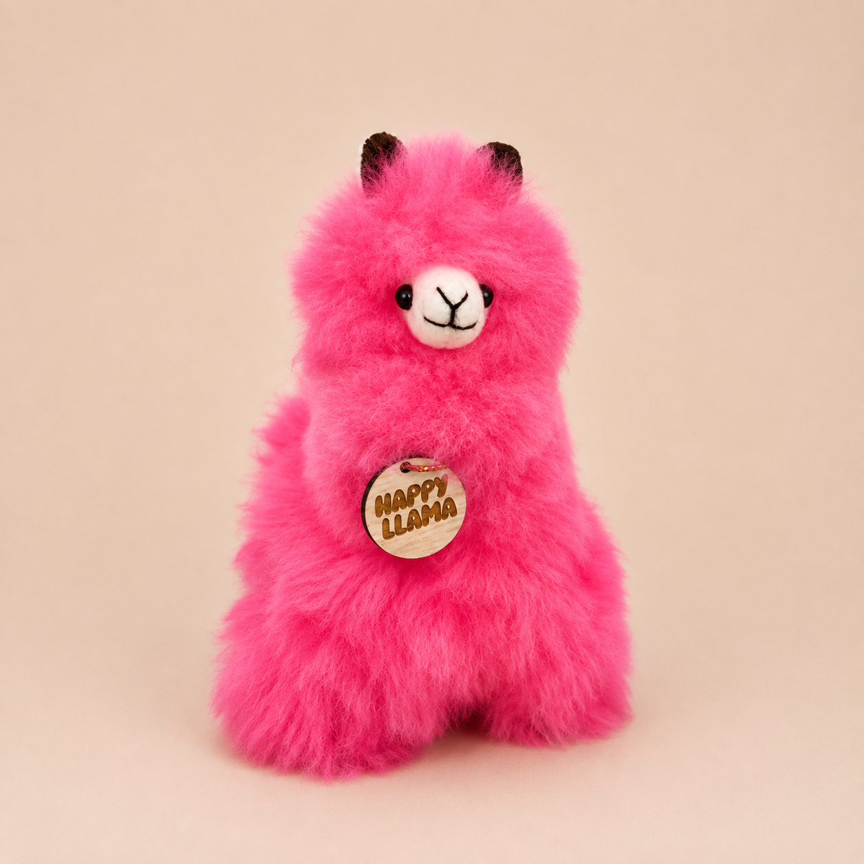 Hot Pink small handmade baby alpaca llama front view