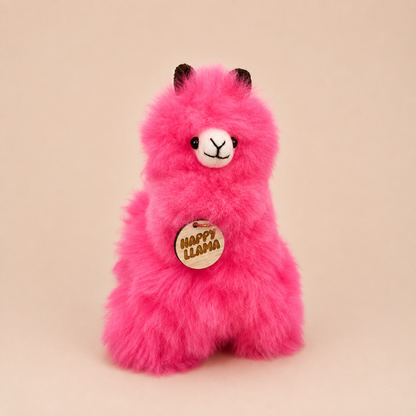 Hot Pink small handmade baby alpaca llama front view