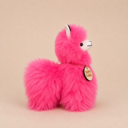 Hot Pink small handmade baby alpaca llama side view