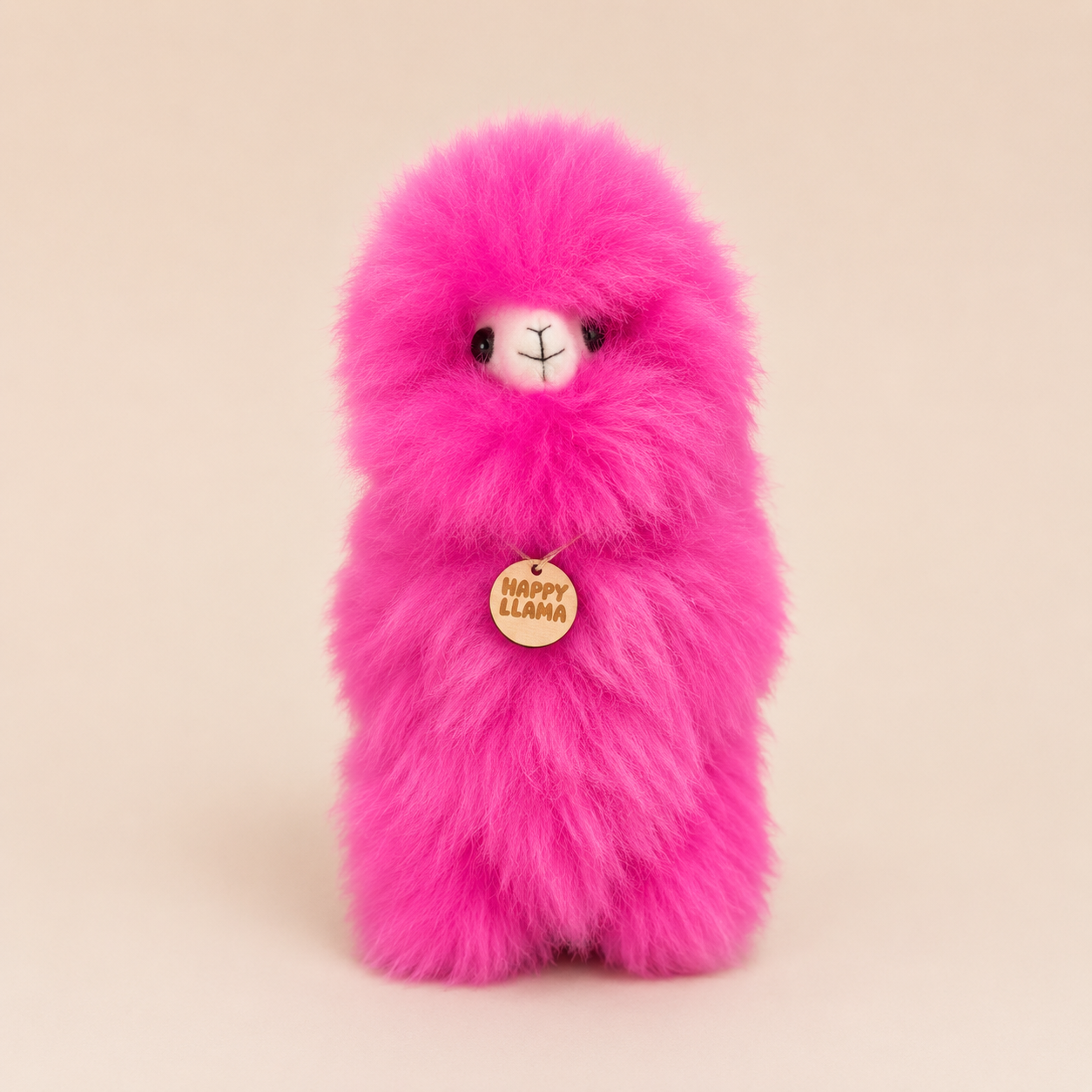 Hot Pink large baby alpaca llama handmade in Peru