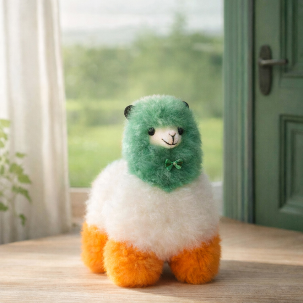 Irish Colours Medium classic llama in green white and orange