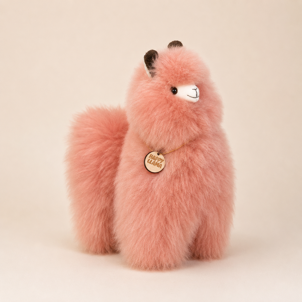 Peach Blush large baby alpaca llama side view