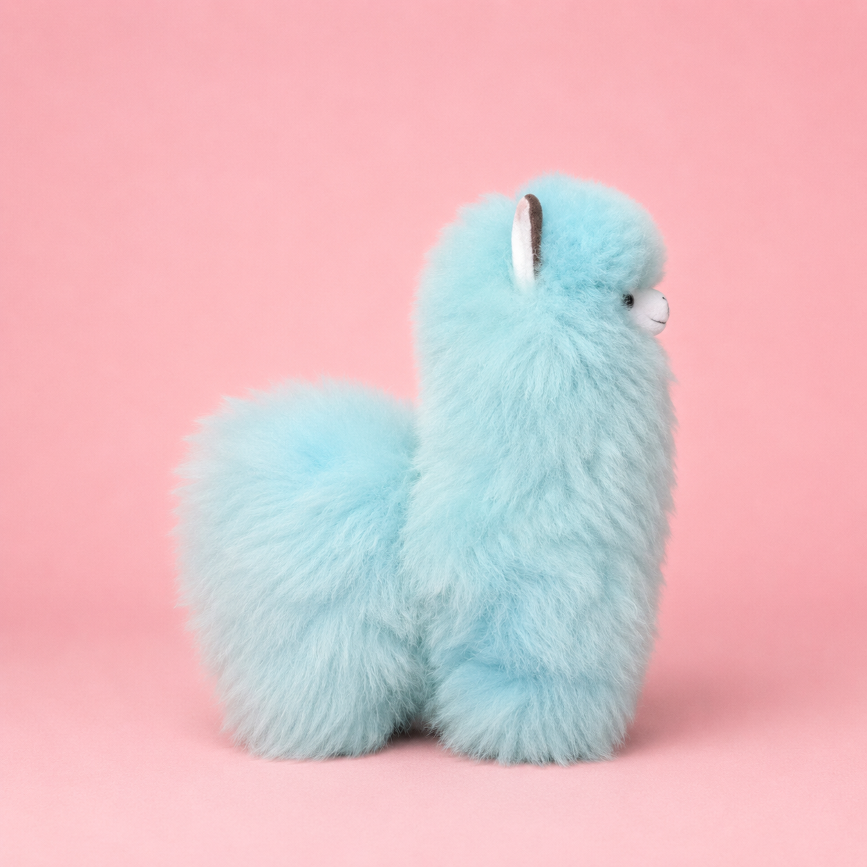 Large Sky Blue baby alpaca llama handcrafted in Peru