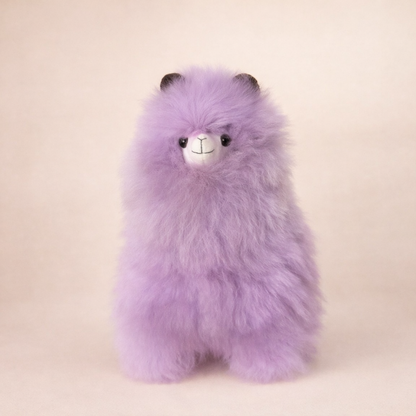 Playful Llama Large in Soft Lilac handcrafted from baby alpaca fibre in Peru