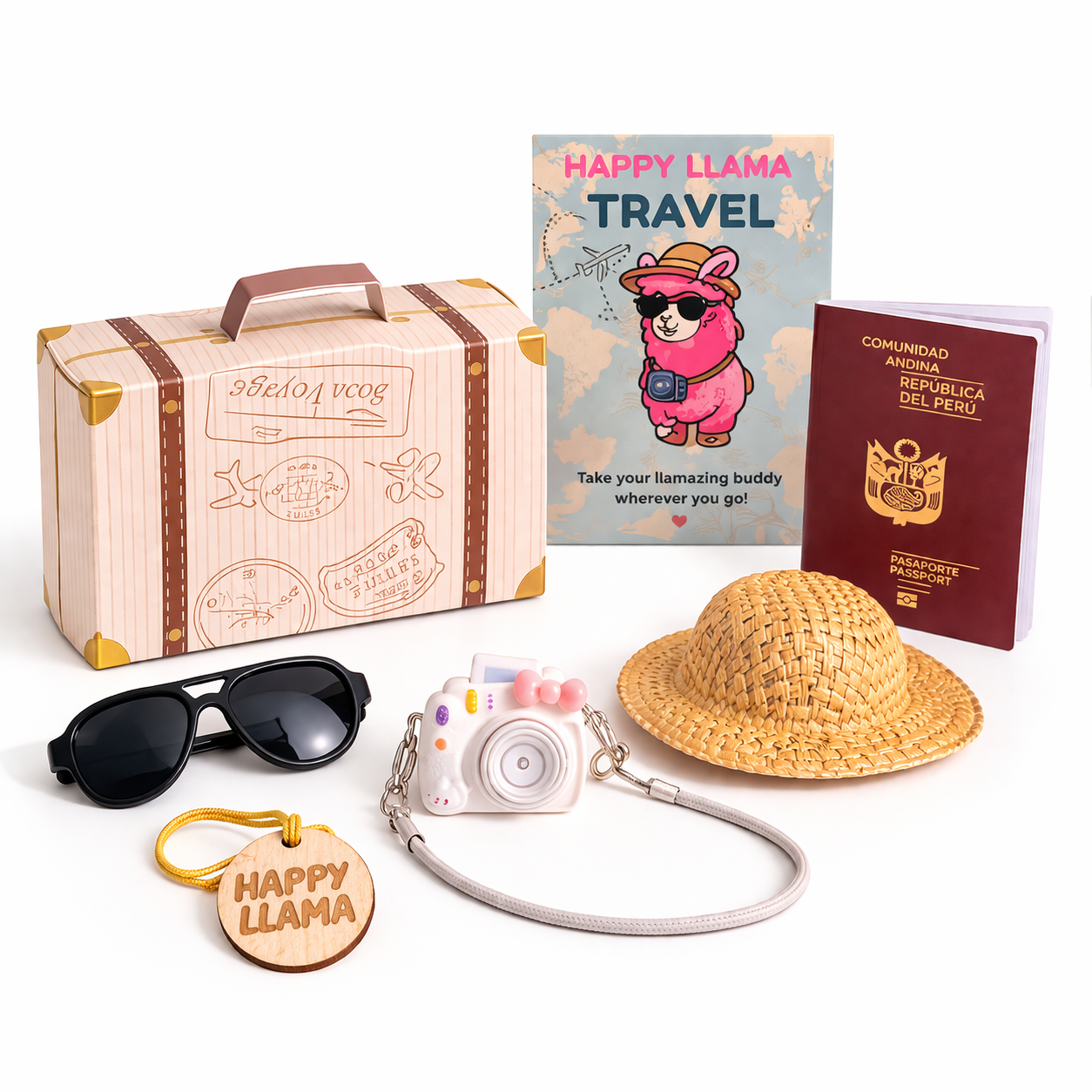✈️Travel Alpaca Llama Gift Set – Handmade Baby Alpaca | Happy Llama