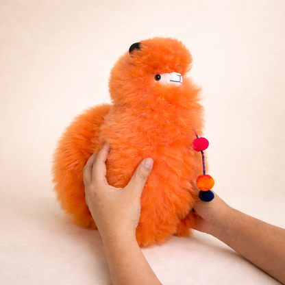 🌈 Playful Llama Large Orange •Bold • Statement • Collectible