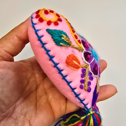 Hand-Embroidered Valentine Heart - One of a Kind🩵