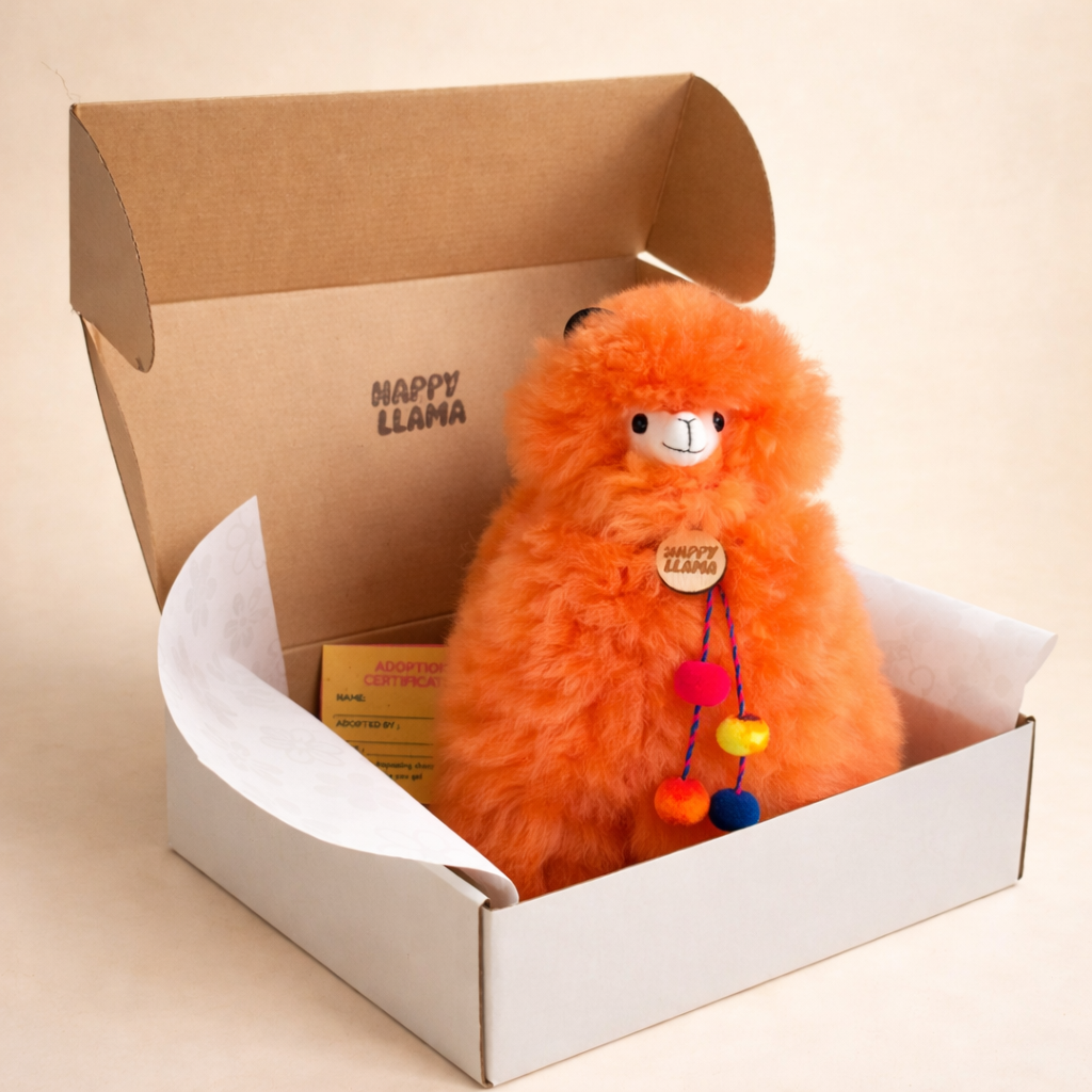 🌈 Playful Llama Large Orange •Bold • Statement • Collectible