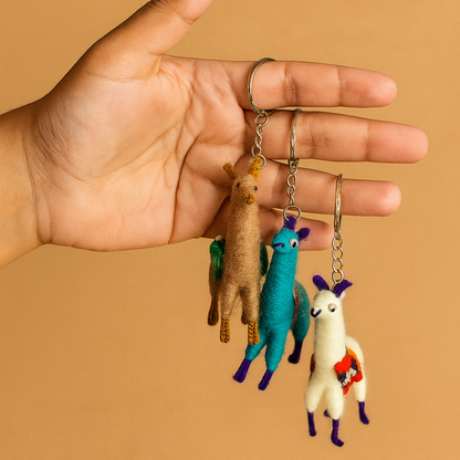 Mini Handmade Llama Keychain – Andean Style